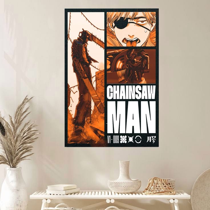 Chainsaw Man Retro Manga Poster Size 24''x36''
