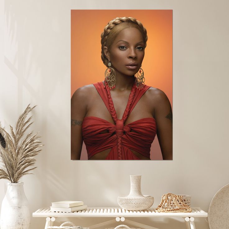 Mary J Blige Celebrity Singer Rapper Star Wall Art Home Decor - POSTER Size 24''x36''