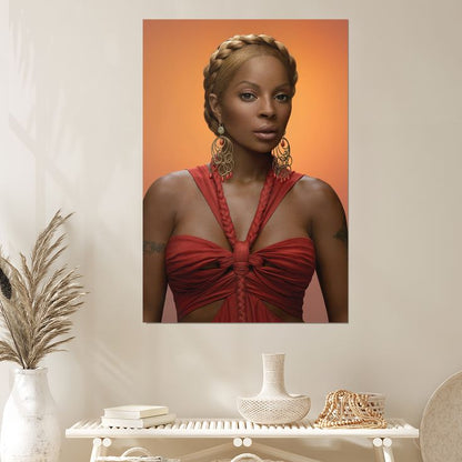 Mary J Blige Celebrity Singer Rapper Star Wall Art Home Decor - POSTER Size 24''x36''