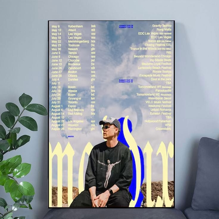Martin Garrix Tour Poster, EDM Festival Wall Art, DJ Concert Schedule Print, Electronic Music Decor, Music Festival Artwork