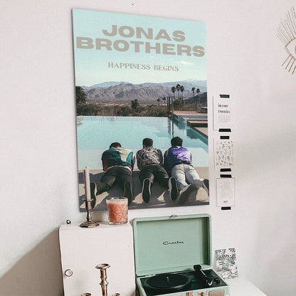 Music Poster- Jonas Brother - Happiness Begins- Vintage Style - Size 24x36