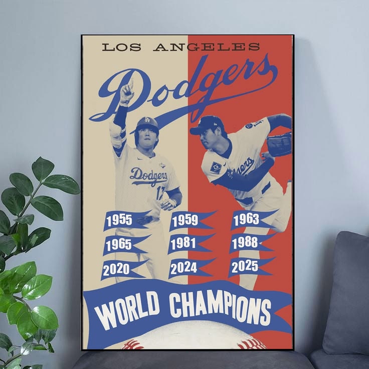 Los Angeles Dodgers 2025 Back to Shohei Ohtani World Series Champions Poster Size 24''x36''