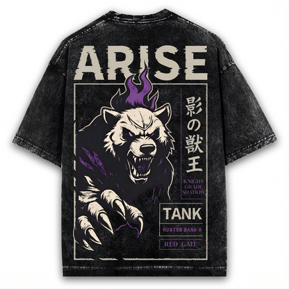 2-SIDED SOLO LEVELING "SHADOW BEAR SUMMON" SORONA WASHED TEE