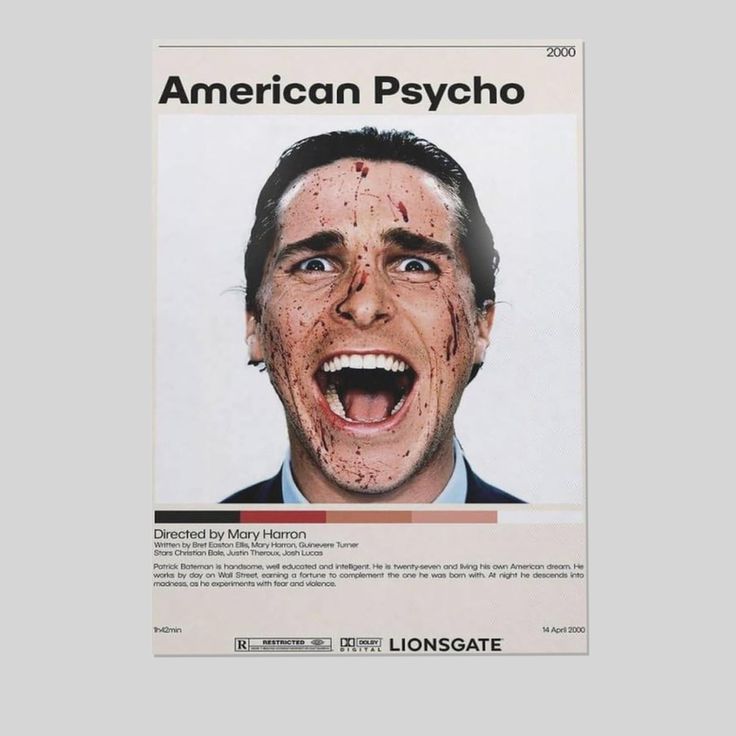Posters American Psycho Vintage Poster Size 24''x36''
