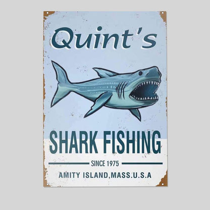 Quints Shark Fishing 1975 Jaws Retro Style - Size 24''x36''