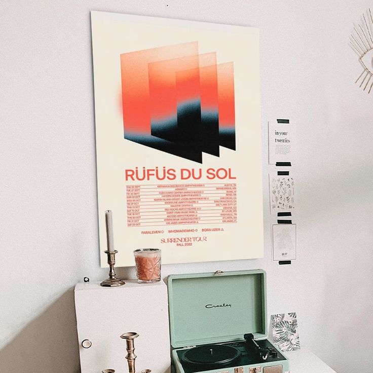 Music Poster Rüfüs Du Sol Surrender Fall Tour Poster Retro Style - Size 24''x36''