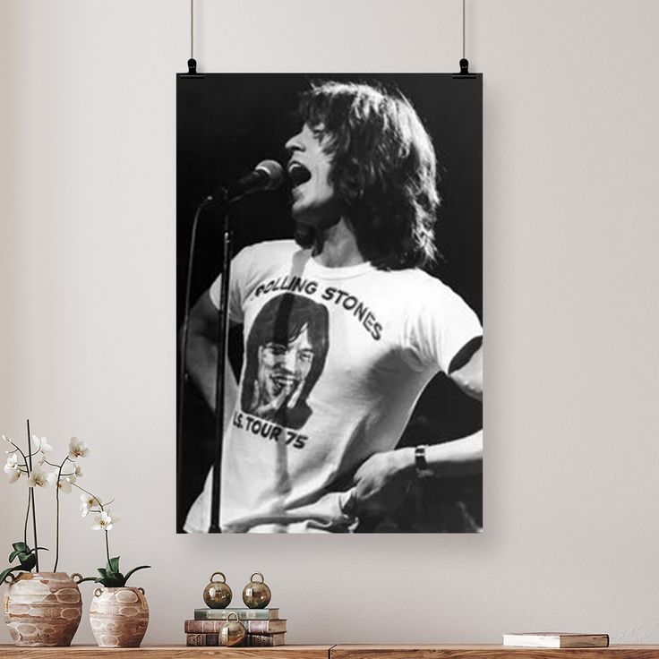 Mick Jagger Poster - Mick Jagger 80s 90s Retro Style - Size 24x36