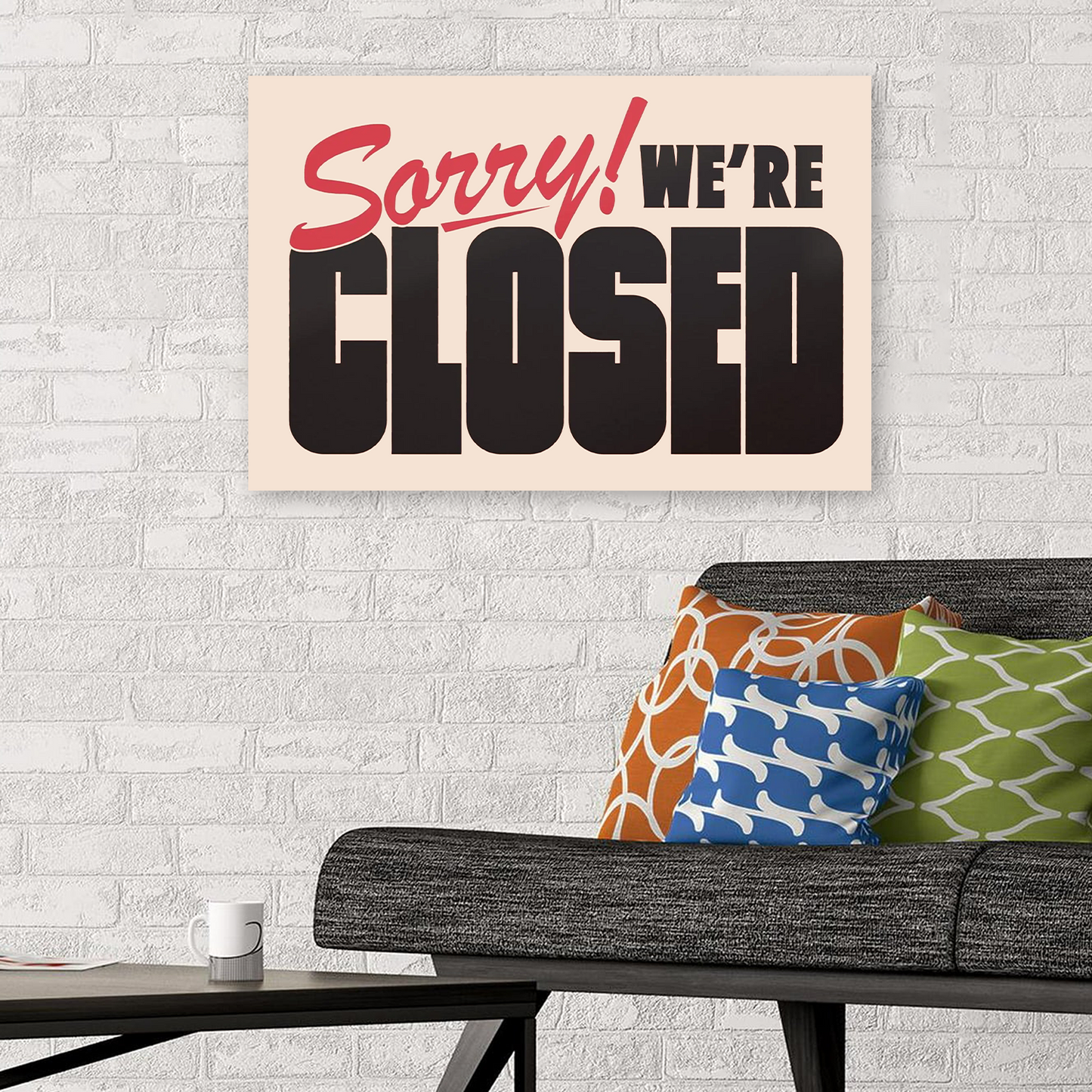 Printable Wall Art Sorry Were Closed Retro Sign Entryway Art Poster Typography Funny Sarcastic Home Quote Hallway Print