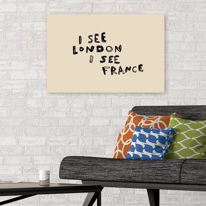 Funny Bathroom Print: I See London I See France Poster