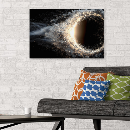 Black Hole Canvas Wall Art – Solar Eclipse Galaxy Poster