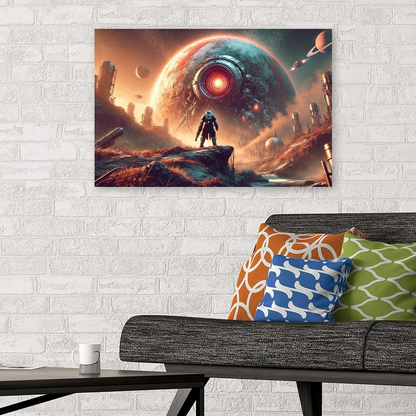 Mythpunk Exoplanet Exploration - Dystopian Sci-Fi Landscape Poster