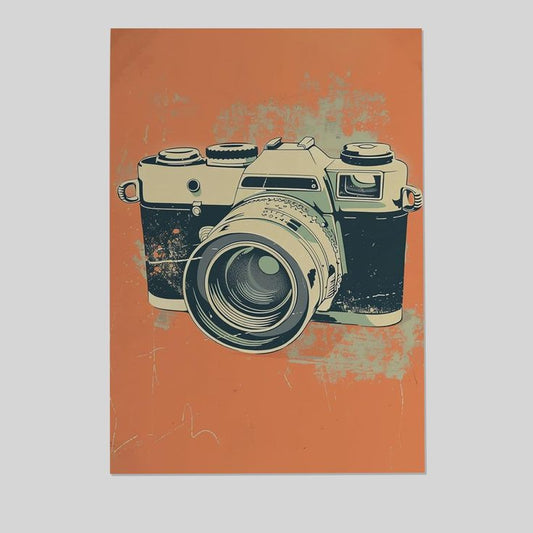 Vintage Camera Pop Art Poster Print, Vintage Retro Wall Art Decor Paintings Classic Artwork for Bedroom Living Room Decorations Size 24''x36''