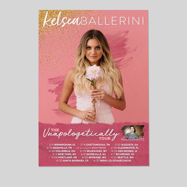 KELSEA BALLERINI REPLICA 2018 CONCERT POSTER Size 24''x36''