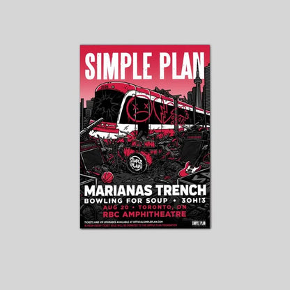 Simple Plan Toronto Concert Poster, RBC Amphitheatre Show Print, Pop Punk Wall Art, Alternative Rock Fan Gift Decor