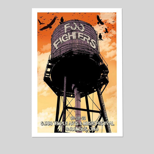Foo Fighters Ohio AP concert Poster Signed By Scott James Rare Size 24''x36''