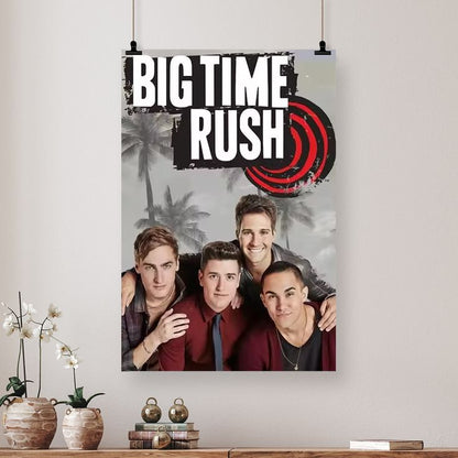 Music Poster - Big Time Rush 80s 90s Retro Style - Size 24x36