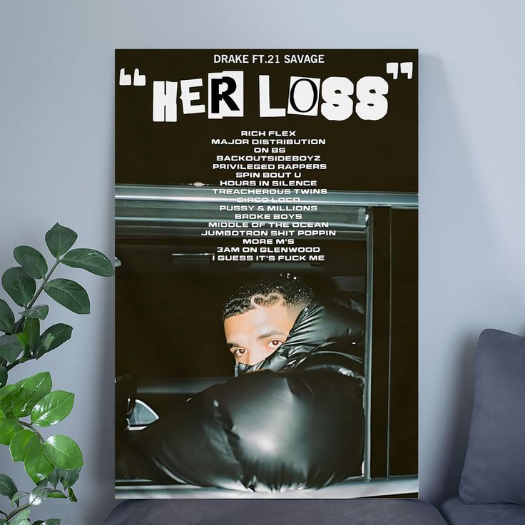 Drake Poster Her Loss Music Covers Posters for Room Aesthetic Size 24''x36''