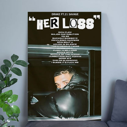 Drake Poster Her Loss Music Covers Posters for Room Aesthetic Size 24''x36''