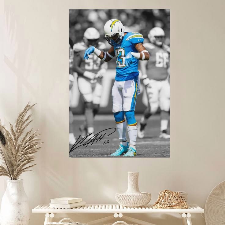 American Football Star Keenan Allen Signature Poster Decor Size 24''x36''