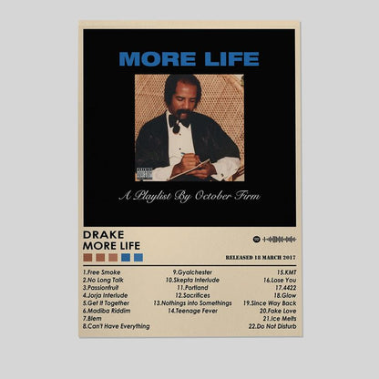 Drake Poster Print More Life Poster Music Poster Album Cover Poster Music Gift Size 24''x36''