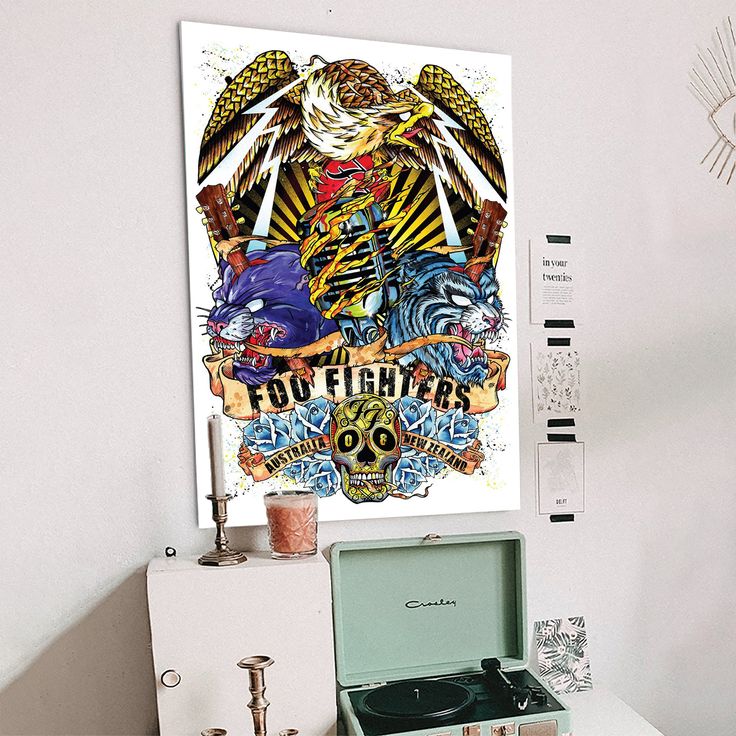 Foo Fighters Down Under Tour Music Art Poster Poster Size 24''x36''