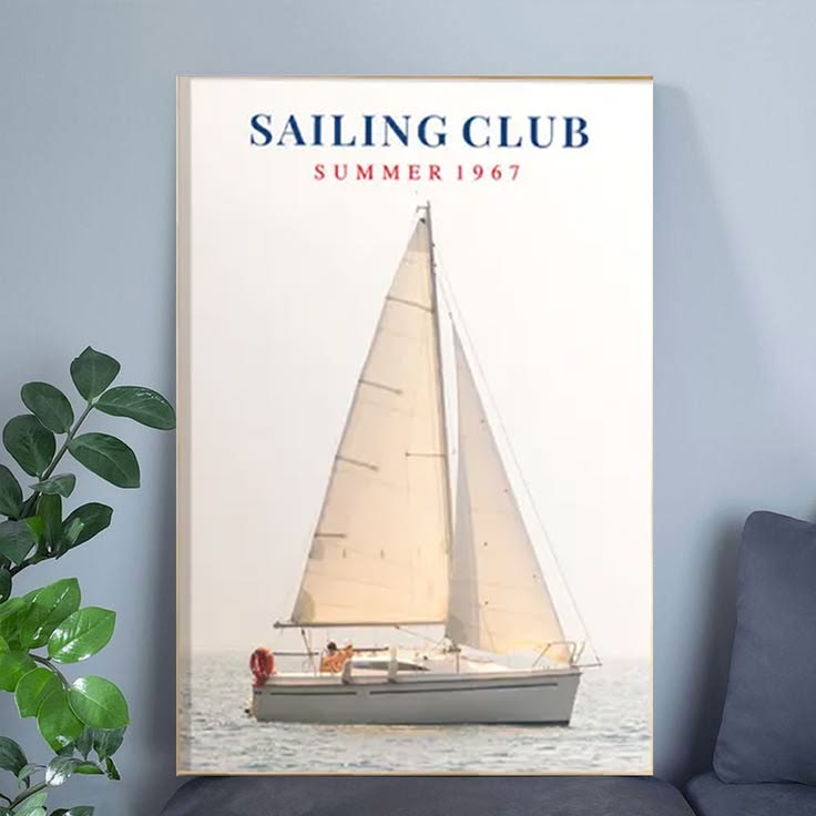 Fashion Magazine Summer Sailboat Wall Art Poster Full Size 24''x36''