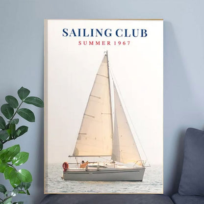 Fashion Magazine Summer Sailboat Wall Art Poster Full Size 24''x36''