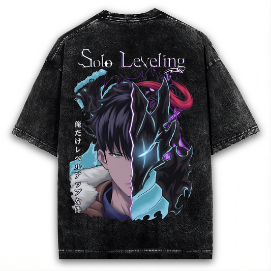 SOLO LEVELING ANIME OVERSIZED T-SHIRT | SUNG JIN WOO WASHED TEE