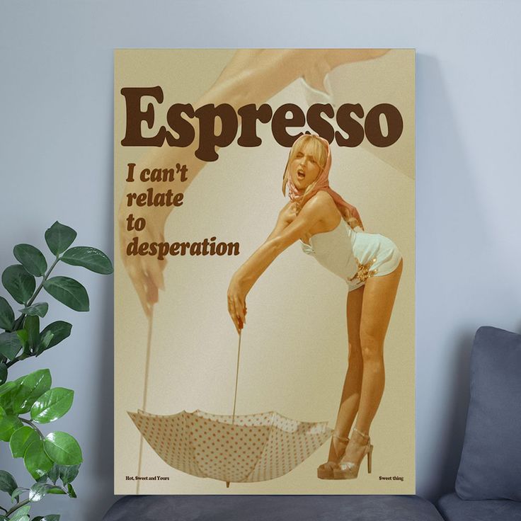 Sa.b.rina Car.penter Poster – Espresso Aesthetic Wall Art – Coquette Pop Star Print Retro Style - Size 24''x36''