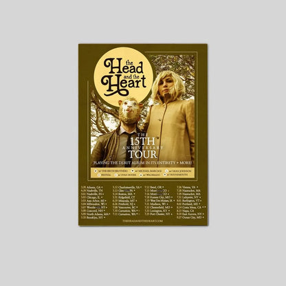 The Head and the Heart 15th Anniversary Tour 2026 Schedule Poster Size 24''x36''