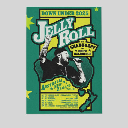 Jelly Roll Australia & New Zealand Tour 2025 Poster Size 24''x36''