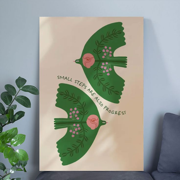 Mental Health Bird Poster, Inspirational Psychology Art Poster Size 24''x36'
