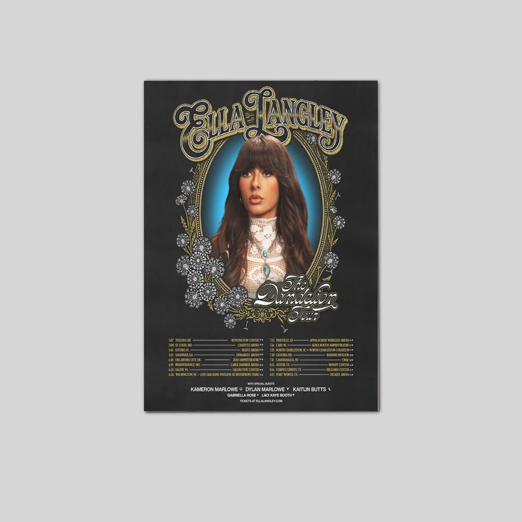 Ella Tour LAngley The Dandelion Tour Poster Full Size 24''x36''
