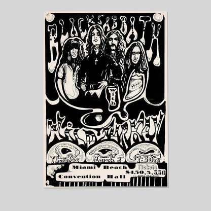 1972 BLACK SABBATH CONCERT POSTER WALL ART PRINT OZZY OSBOURNE CONCERT POSTER Size 24''x36''