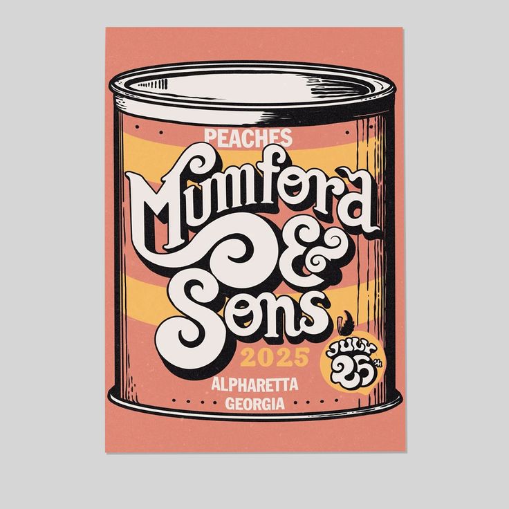Mumford And Sons At Ameris Bank Amphitheatre In Alpharetta GA On July 26 2025 Poster Size 24''x36''