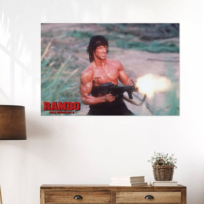 Rambo: First Blood Part 2 Movie Poster Print Retro Style - Size 24''x36''