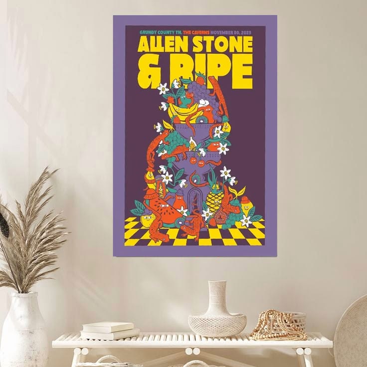 2025 music event poster allen stone ripe inspired wall art Size 24''x36''