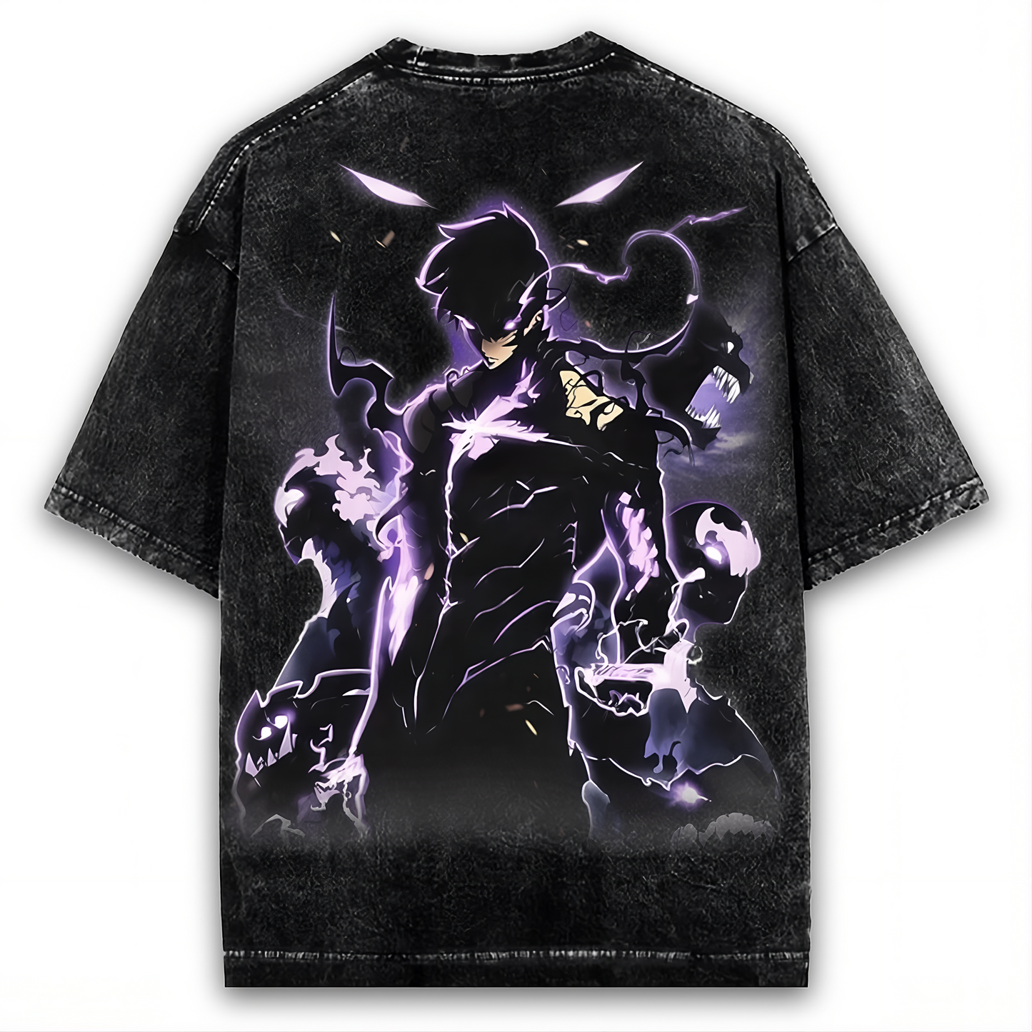 2-SIDED SUNG JINWOO SHADOW MONARCH ARISE PUMP COVER OVERSIZED WASHED TEE
