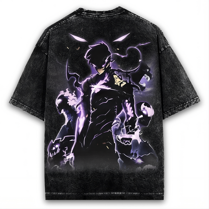 2-SIDED SUNG JINWOO SHADOW MONARCH ARISE PUMP COVER OVERSIZED WASHED TEE