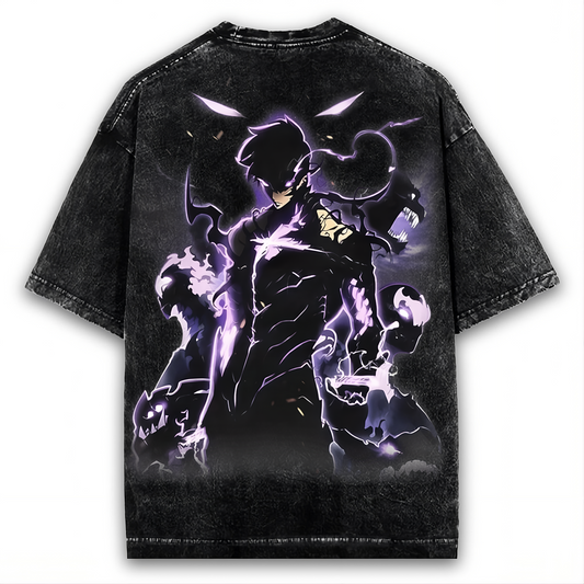 2-SIDED SUNG JINWOO SHADOW MONARCH ARISE PUMP COVER OVERSIZED WASHED TEE