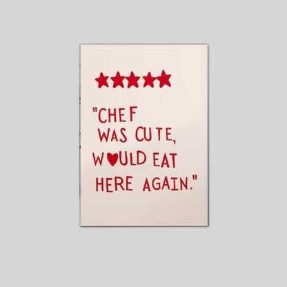 Kitchen Wall Art: The ORIGINAL Chef Was Cute Poster Full Size 24''x36''