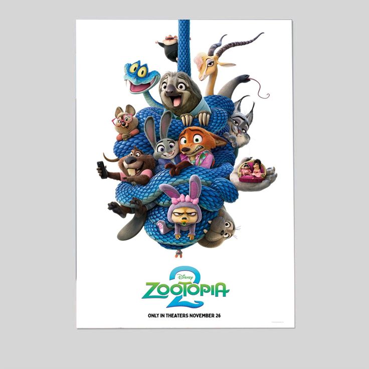 Walt Disney's Zootopia 2 movie poster  Zootopia poster Size 24''x36''
