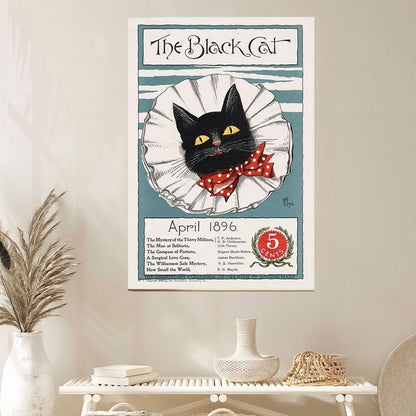 The Black Cat Art, Vintage Art Poster April 1896 Poster Full Size 24''x36''