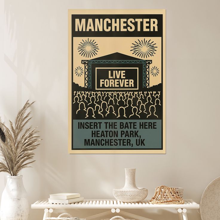 Music Poster- Oasis Heaton Park Concert 2025 Poster - Vintage Style - Size 24x36