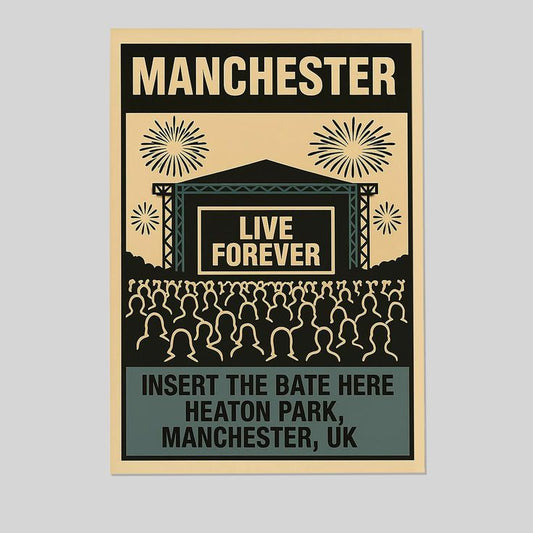 Music Poster- Oasis Heaton Park Concert 2025 Poster - Vintage Style - Size 24x36