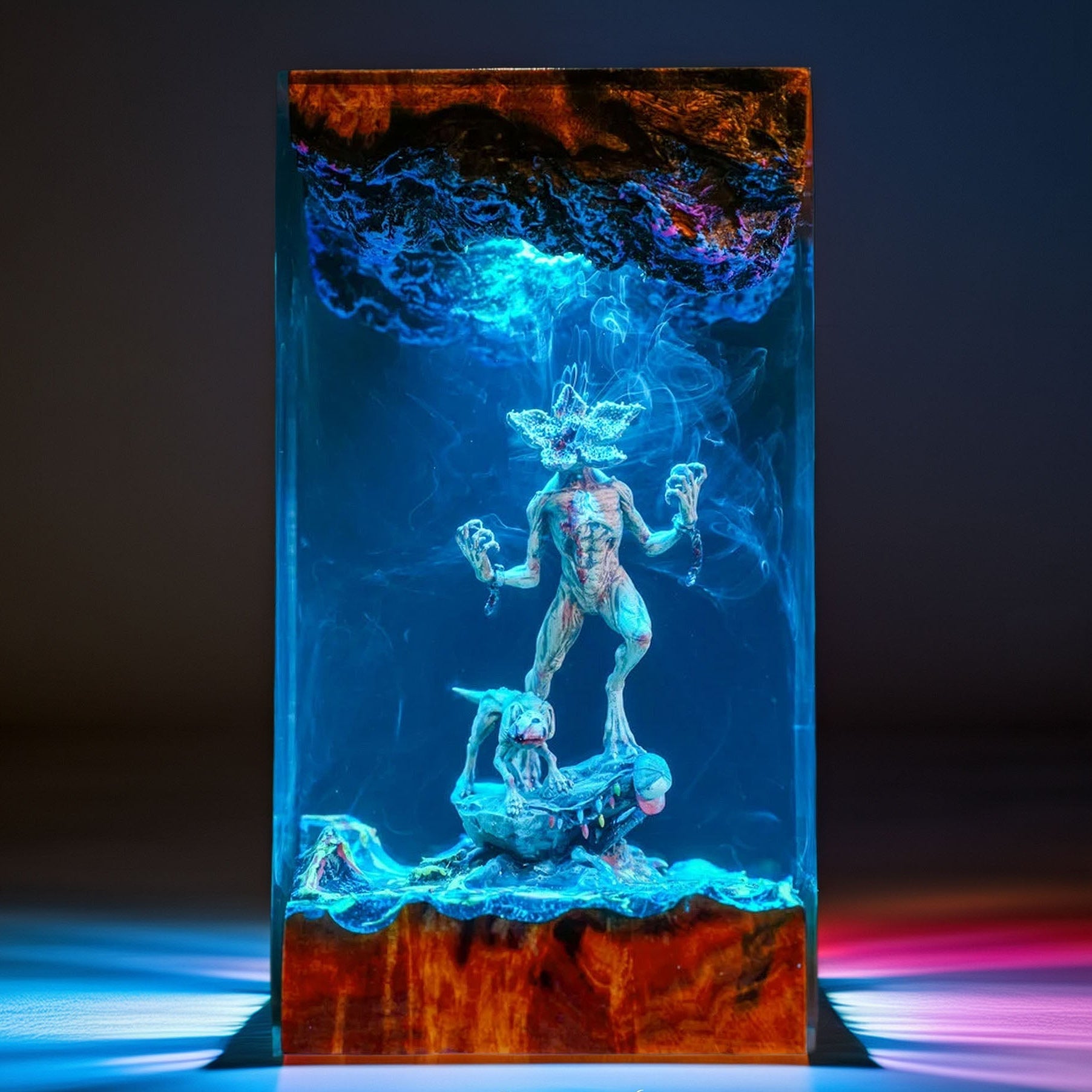 Flower Faced Beast Resin Lamp