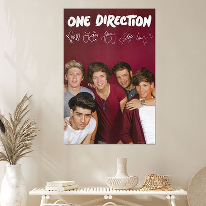 One Di.rec.tion Poster Print Maroon Harry Styles Zayn Malik Niall Horan Louis Liam Size 24''x36''