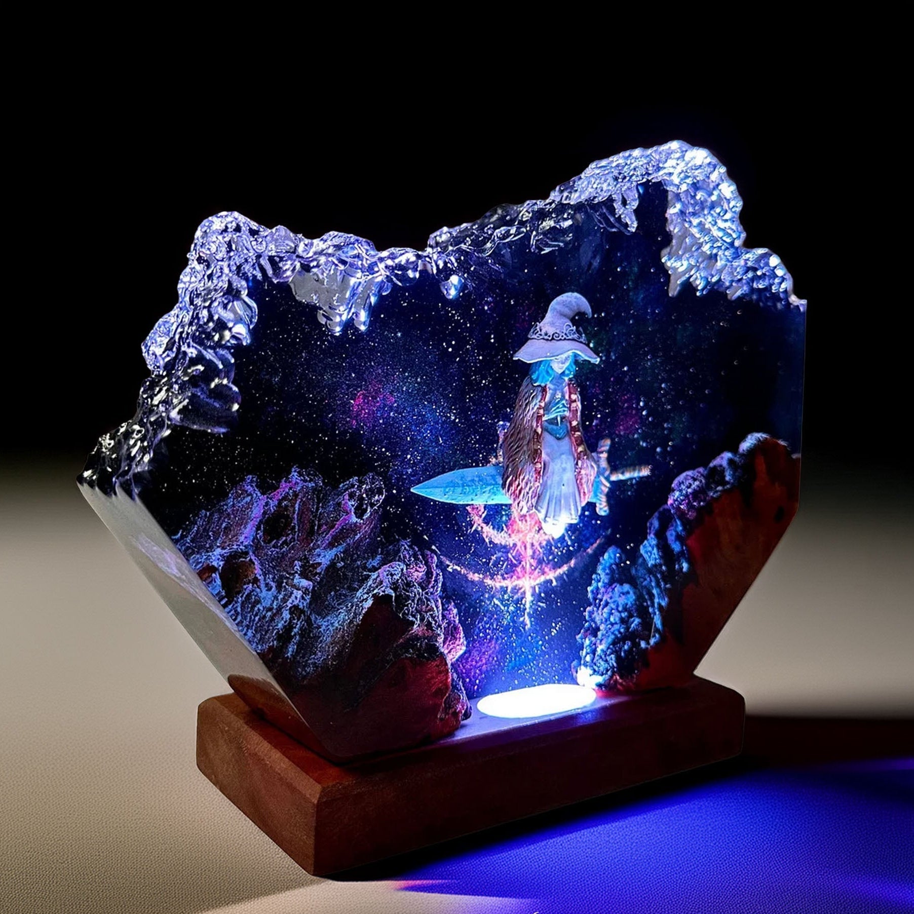 Doll Witch Of The Moon Resin Lamp