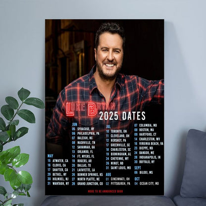 Poster Luke Bryan Tour 2025 Poster Size 24''x36''