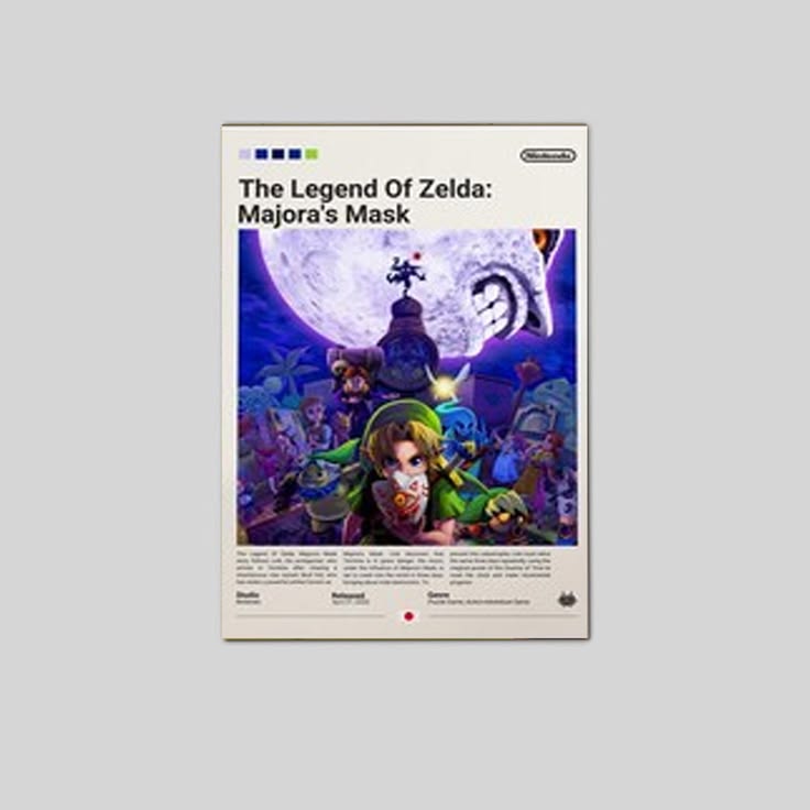 The Legend of Zelda Poster, Gaming Room Poster, Majoras Mask Poster, Gaming Print Poster, Video Game Poster
